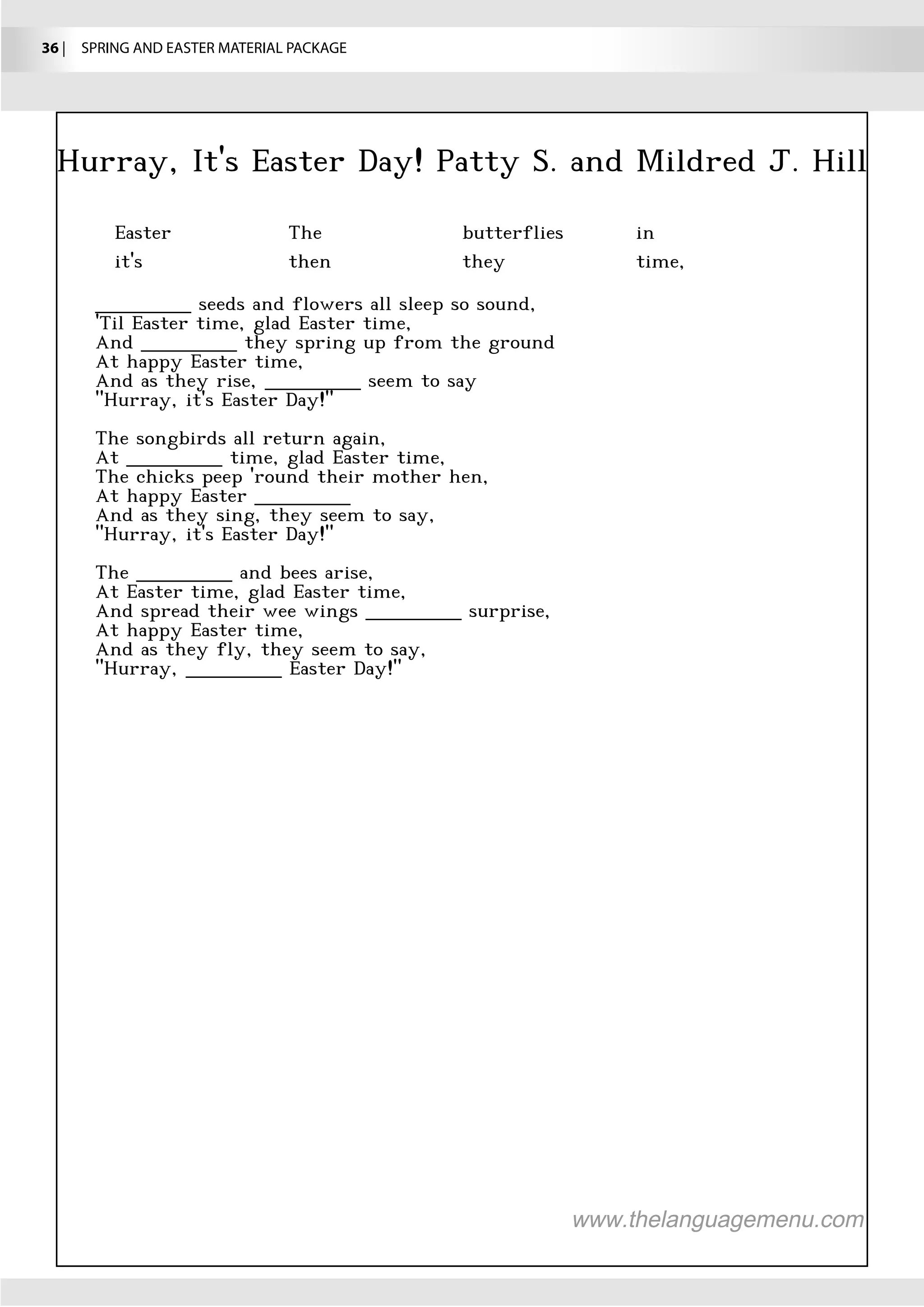 36 |  SPRING AND EASTER MATERIAL PACKAGE
 