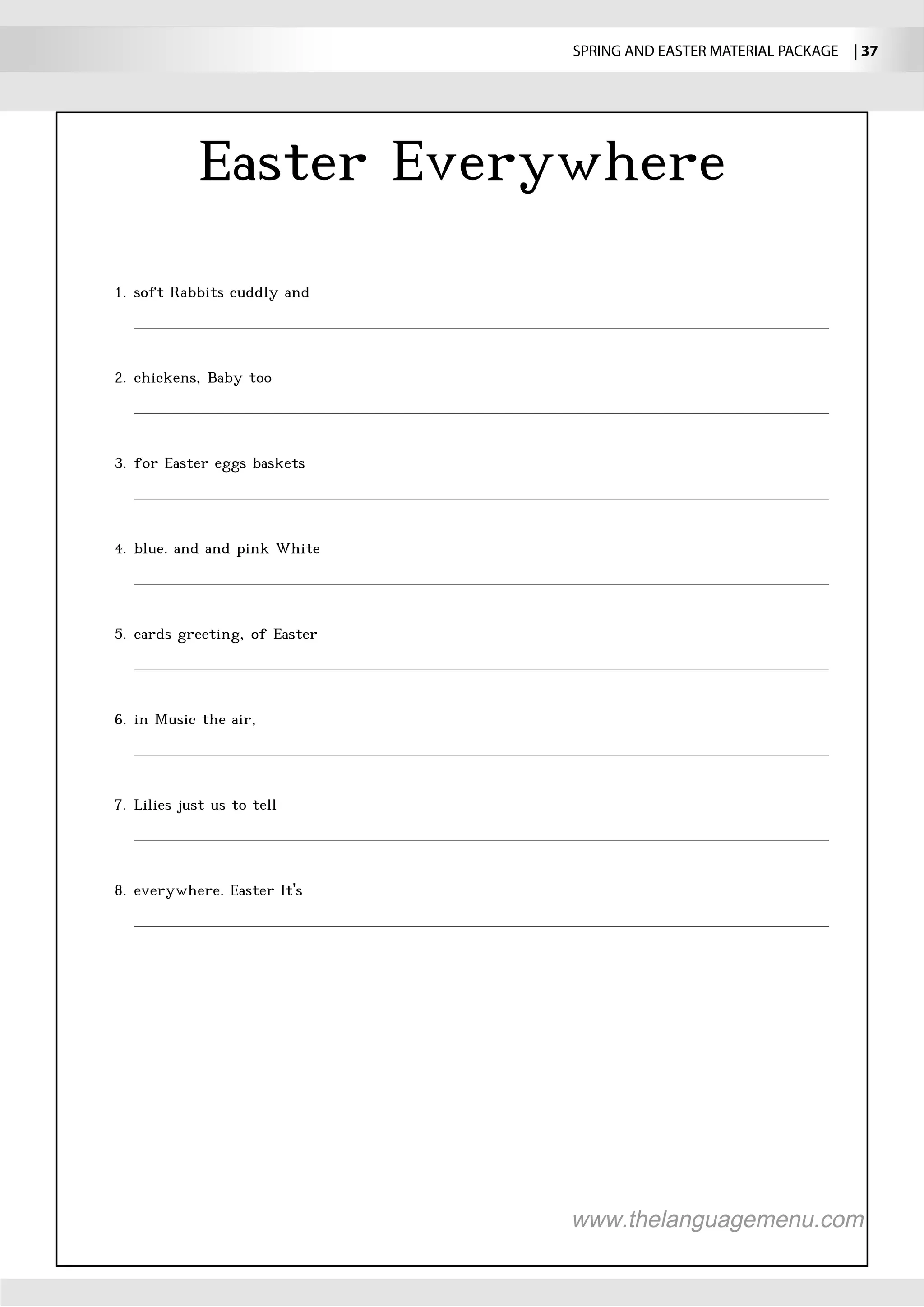 SPRING AND EASTER MATERIAL PACKAGE  | 37
 