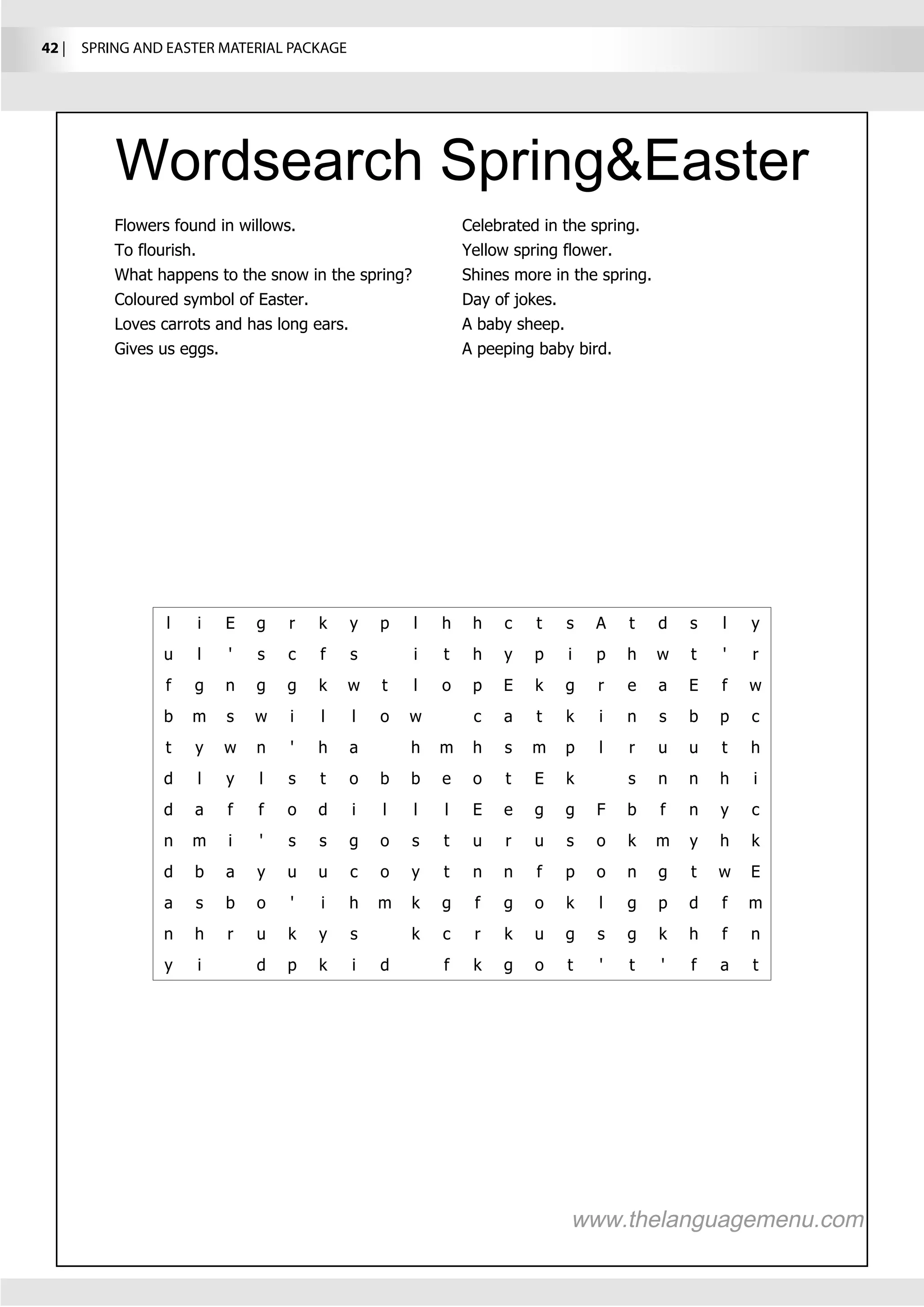 42 |  SPRING AND EASTER MATERIAL PACKAGE




                                           the
 