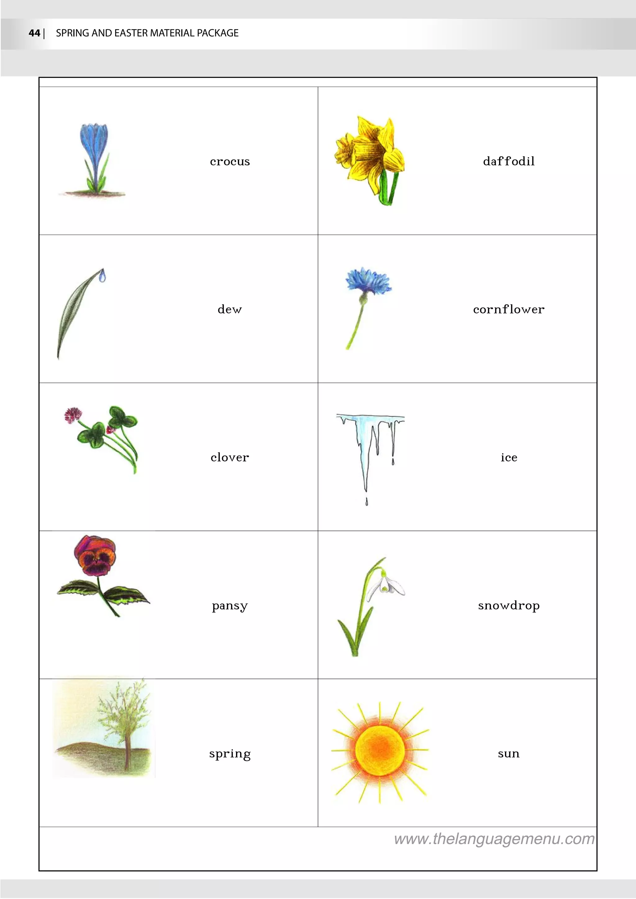 44 |  SPRING AND EASTER MATERIAL PACKAGE
 