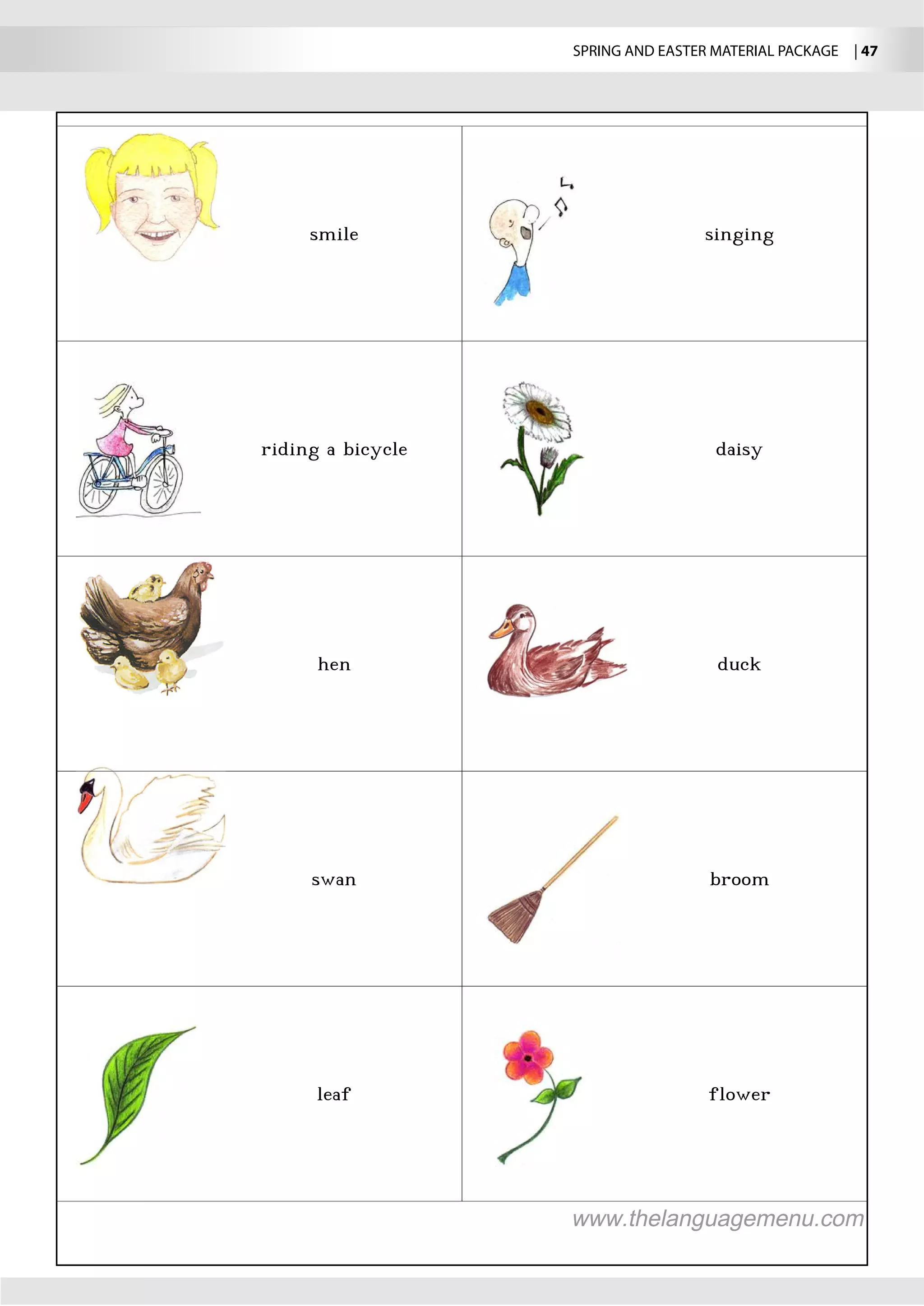 SPRING AND EASTER MATERIAL PACKAGE  | 47
 