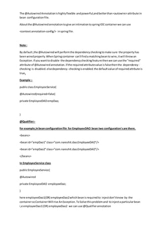 Spring annotations notes | PDF