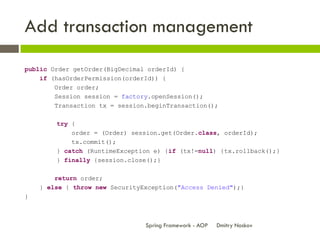 Spring Framework - AOP | PDF