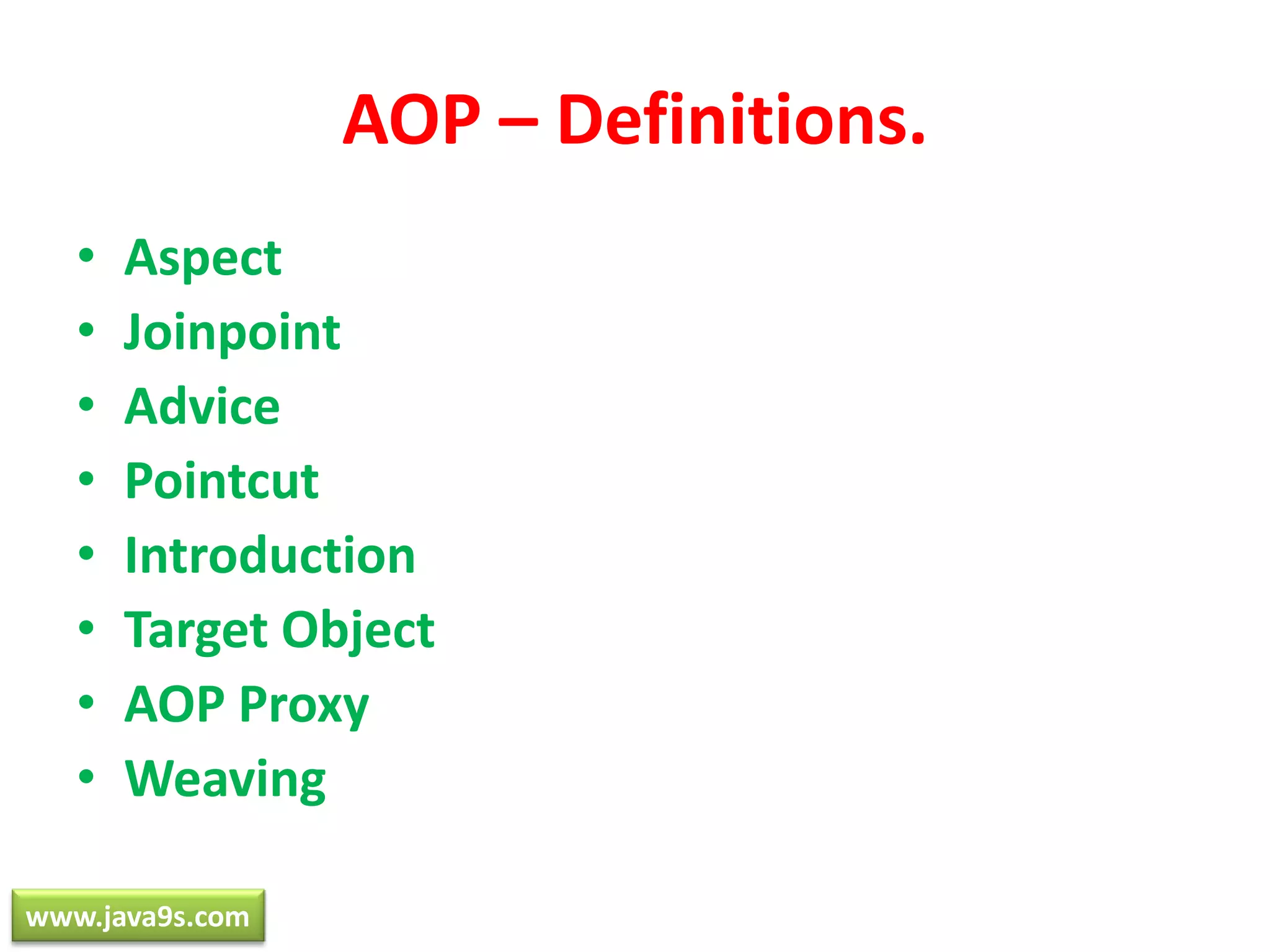 AOP – Definitions.Aspect