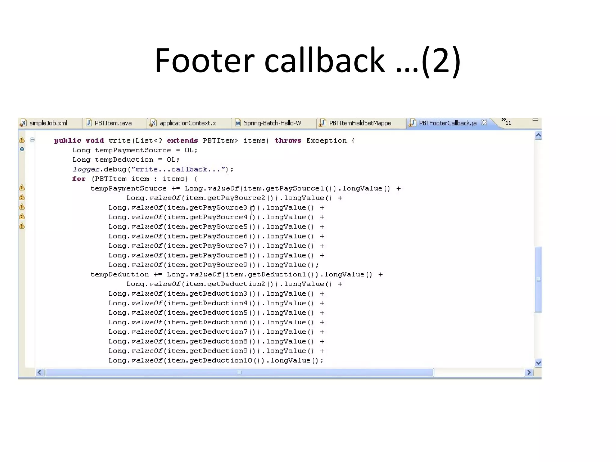 Footer callback …(2)
 