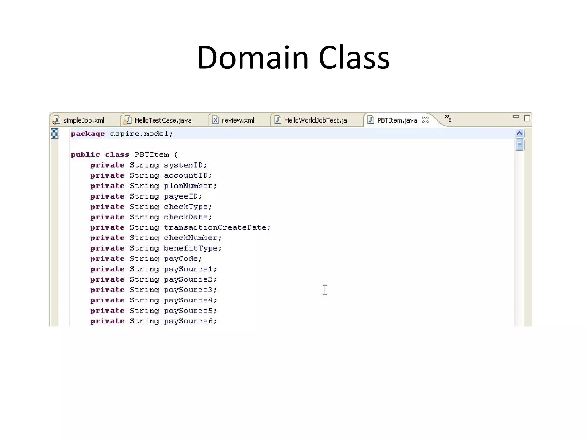 Domain Class
 