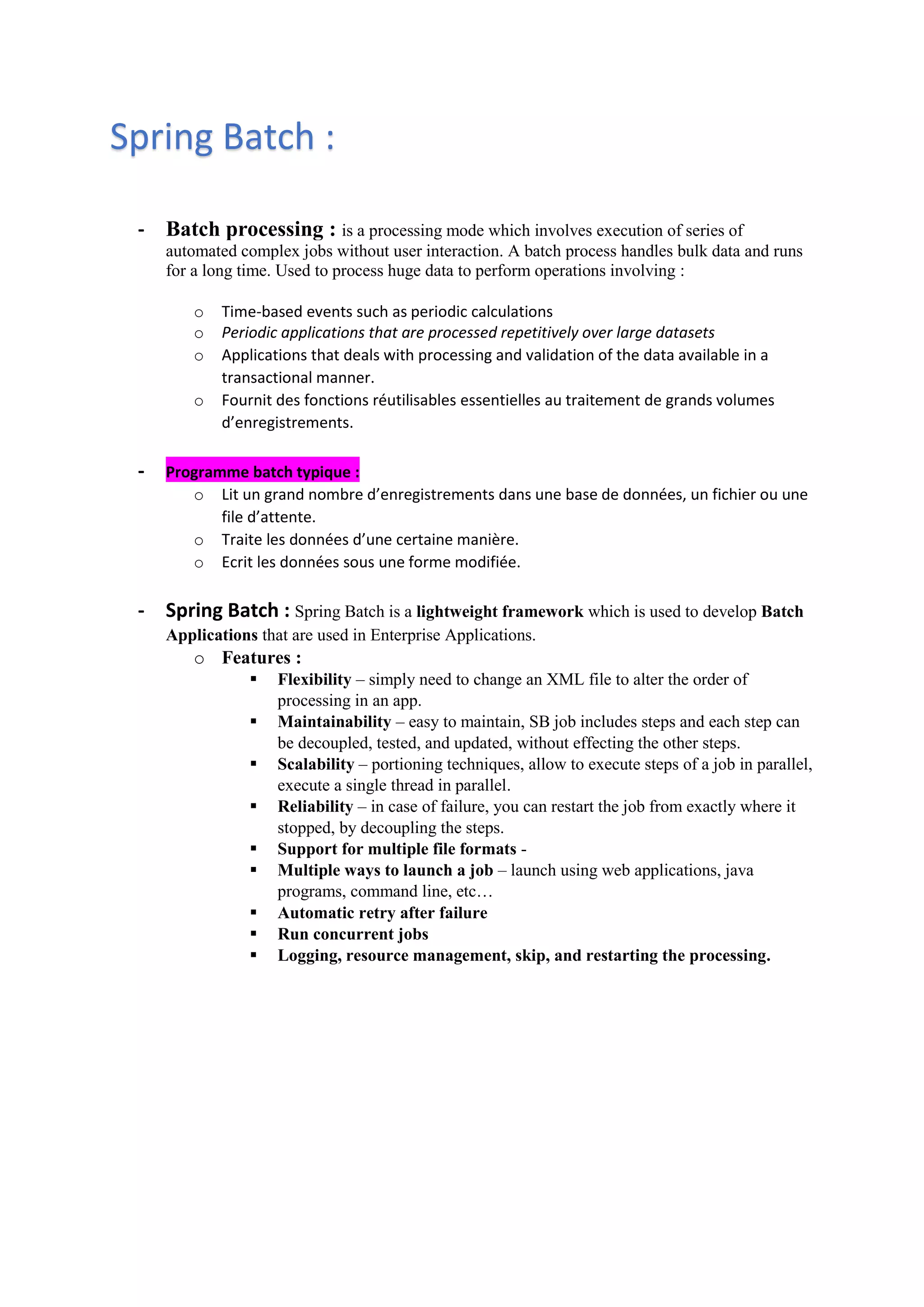 springn batch tutorial | PDF