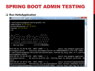 SPRING BOOT ADMIN TESTING
 Run HelloApplication
 