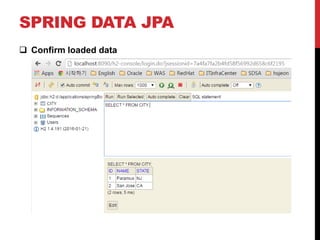 SPRING DATA JPA
 Confirm loaded data
 