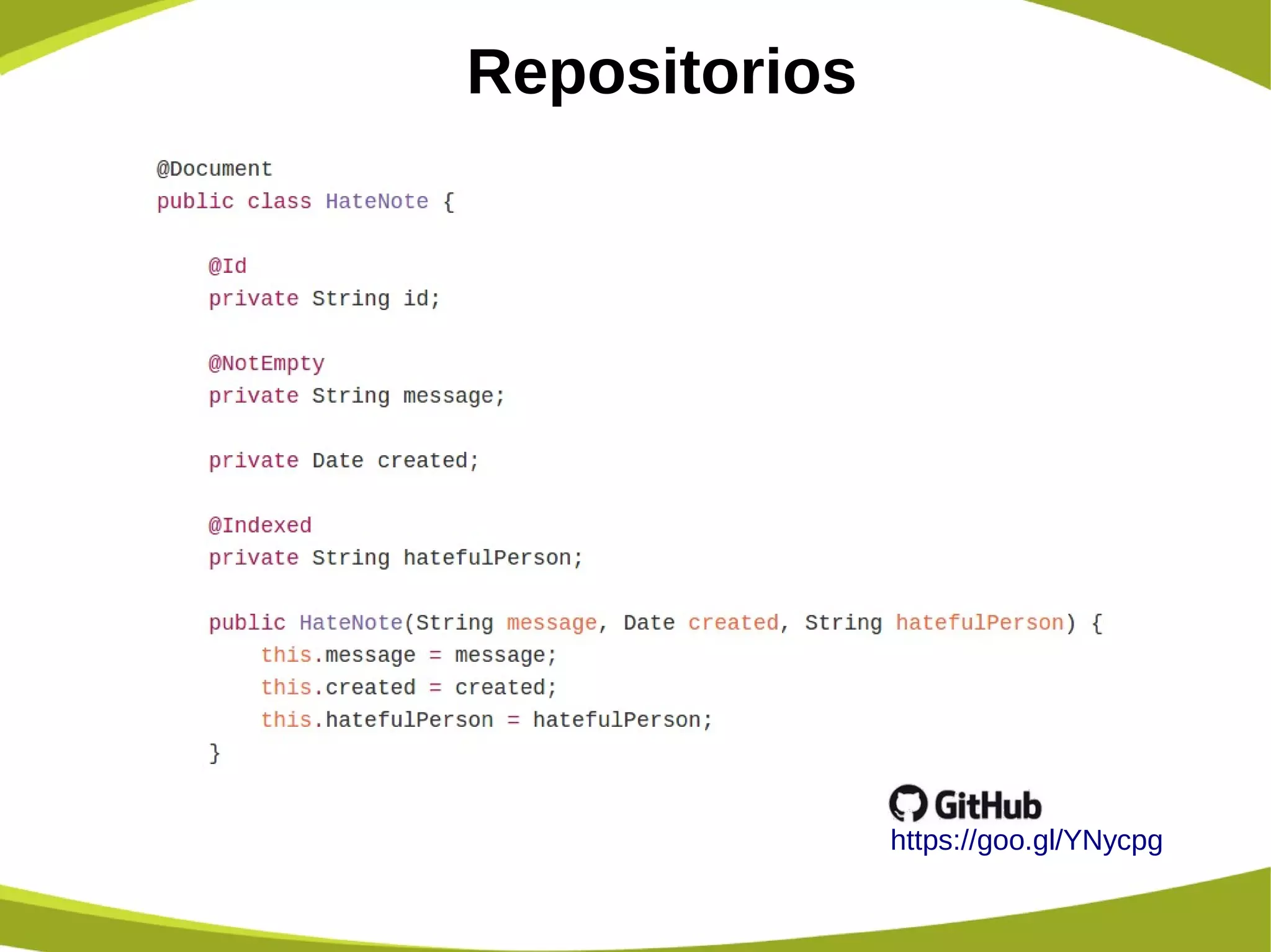 Repositorios
https://goo.gl/YNycpg
 