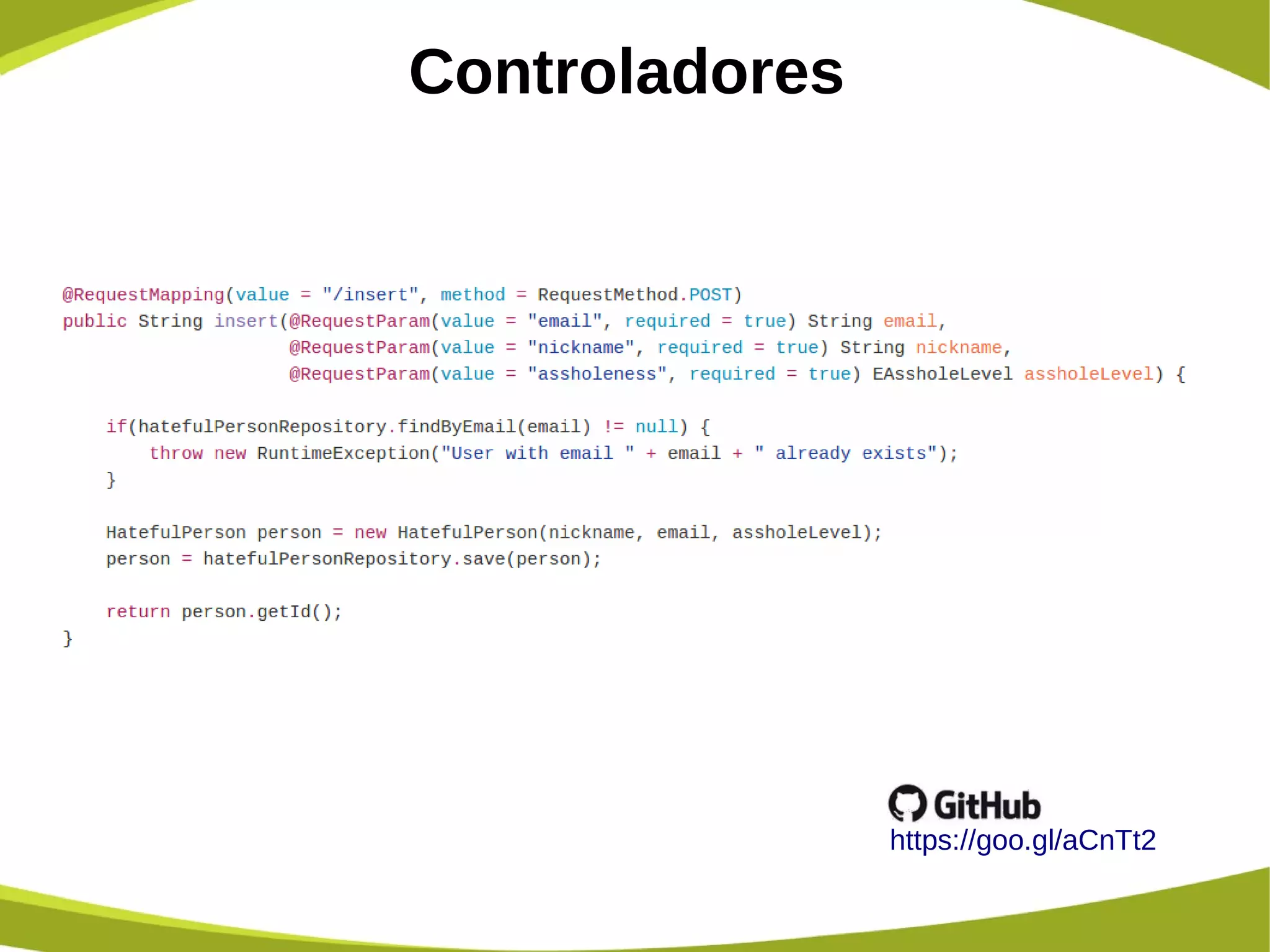Controladores
https://goo.gl/aCnTt2
 