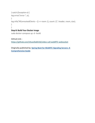Spring Boot for WebRTC Signaling Servers: A Comprehensive Guide | PDF