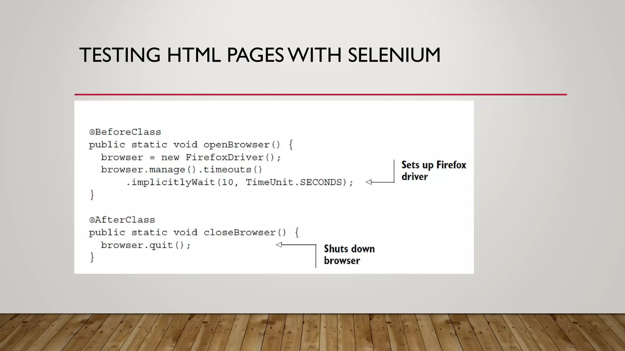 TESTING HTML PAGES WITH SELENIUM
 
