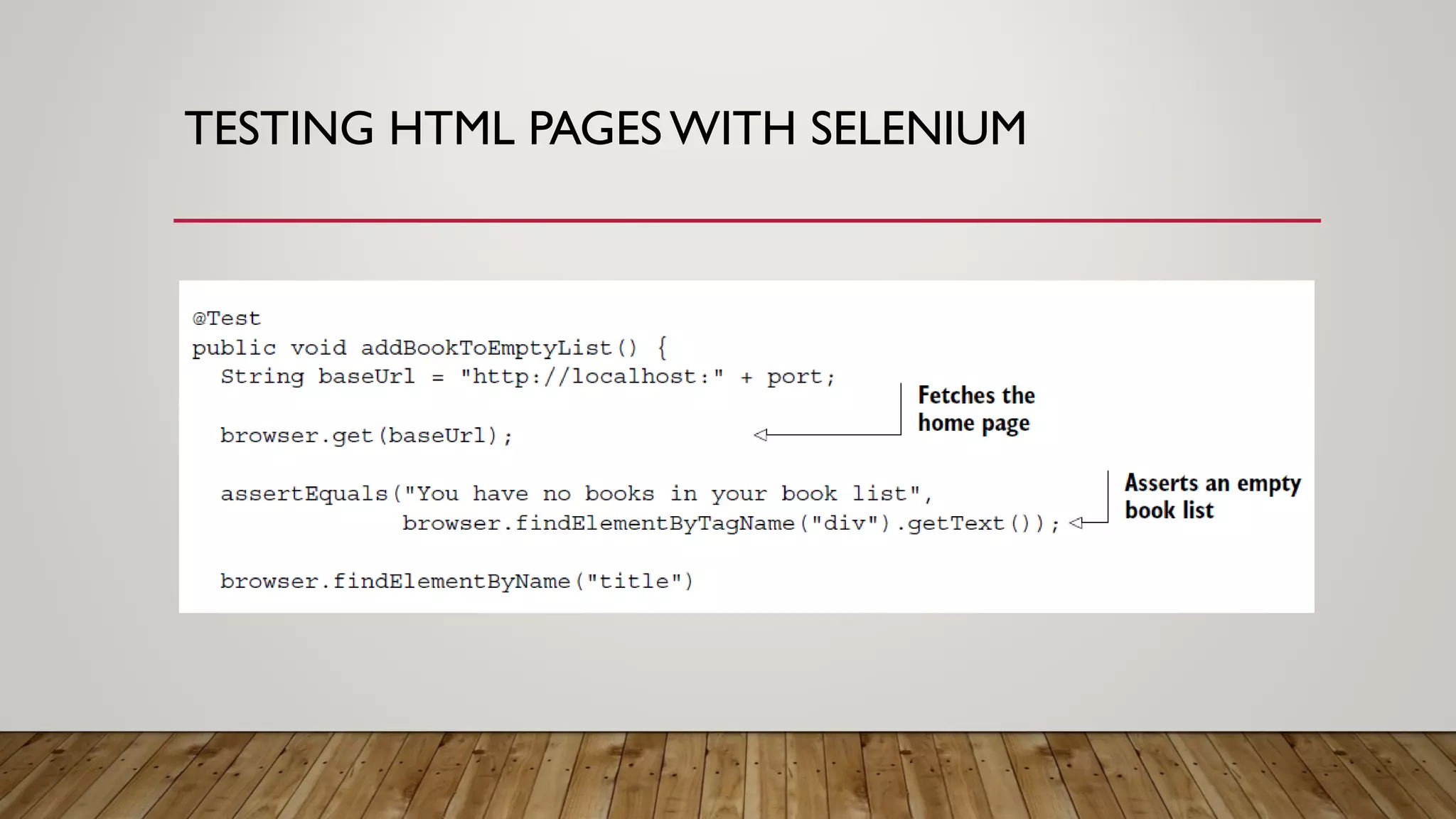 TESTING HTML PAGES WITH SELENIUM
 