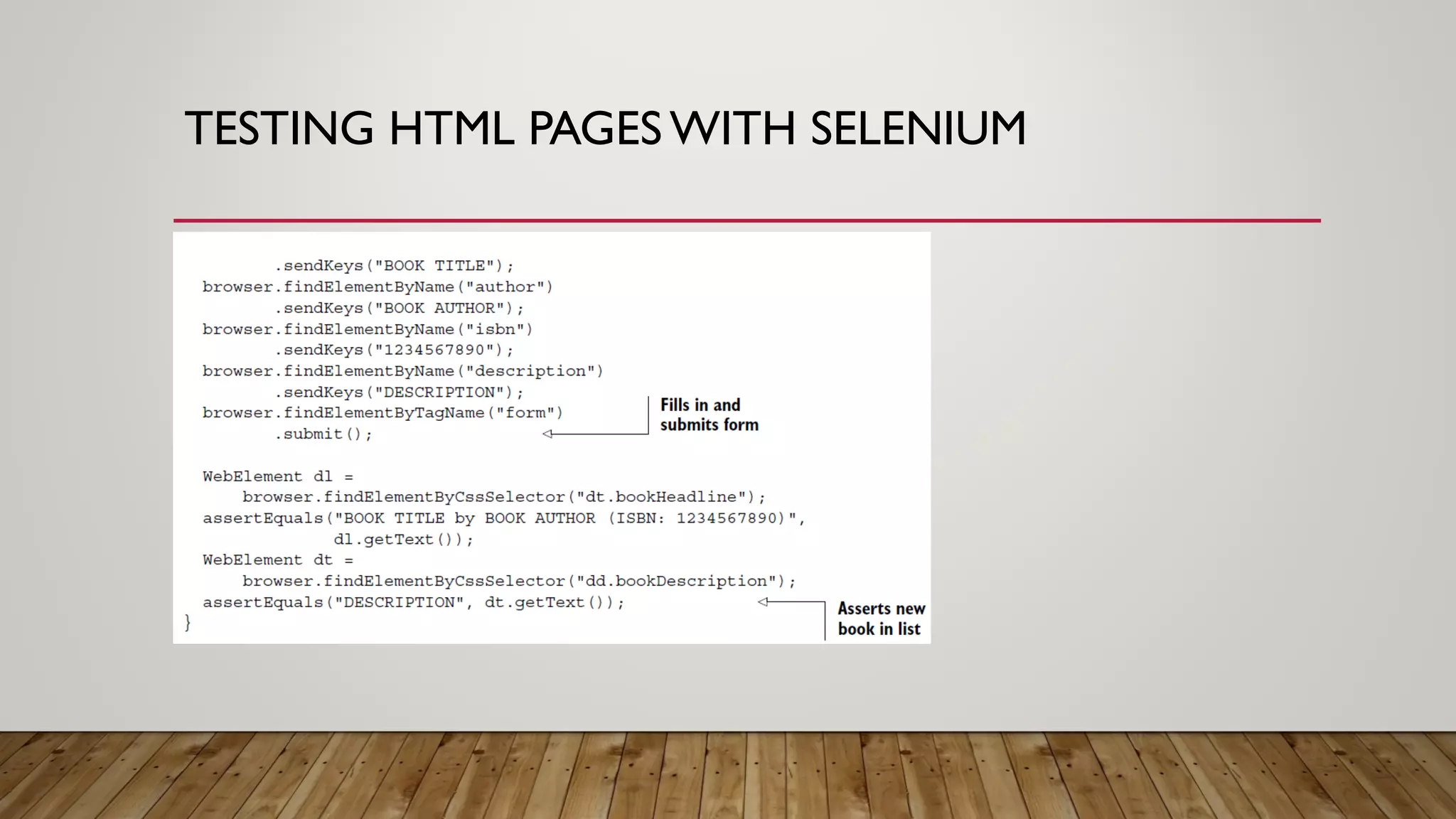 TESTING HTML PAGES WITH SELENIUM
 