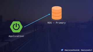 @maciejwalkowiak @matejnedic1
Application
RDS - Primary
 