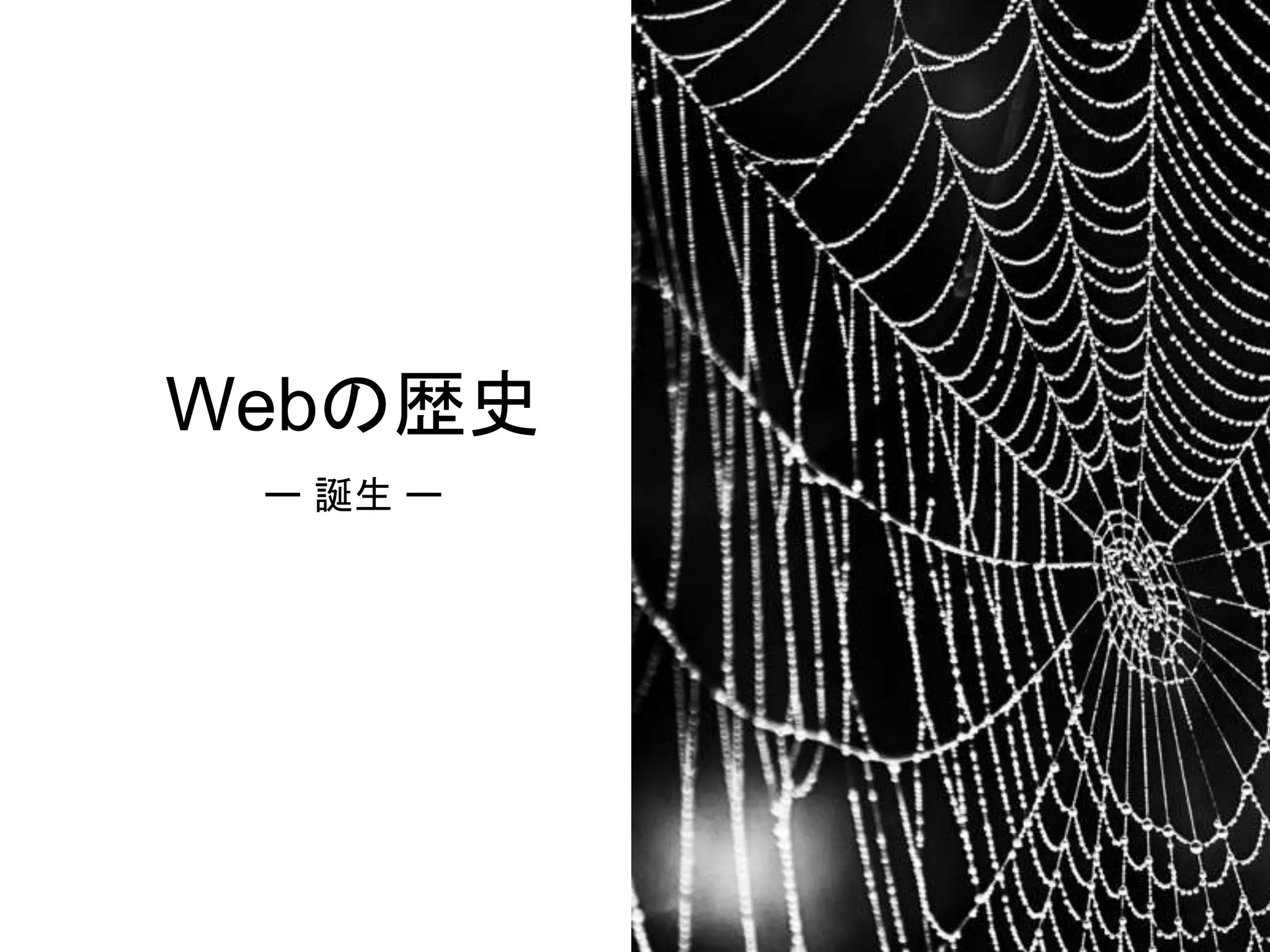 Webの歴史
ー 誕生 ー
 