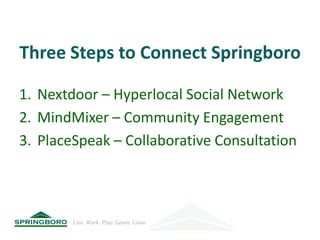 Connecting Local Residents to the City of Springboro | PPTX