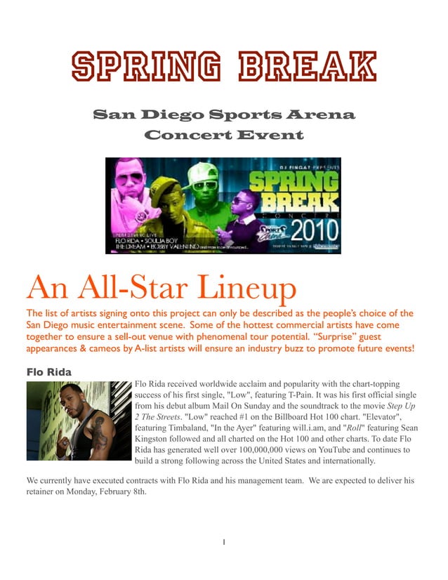 Spring Break Jam Concert PDF