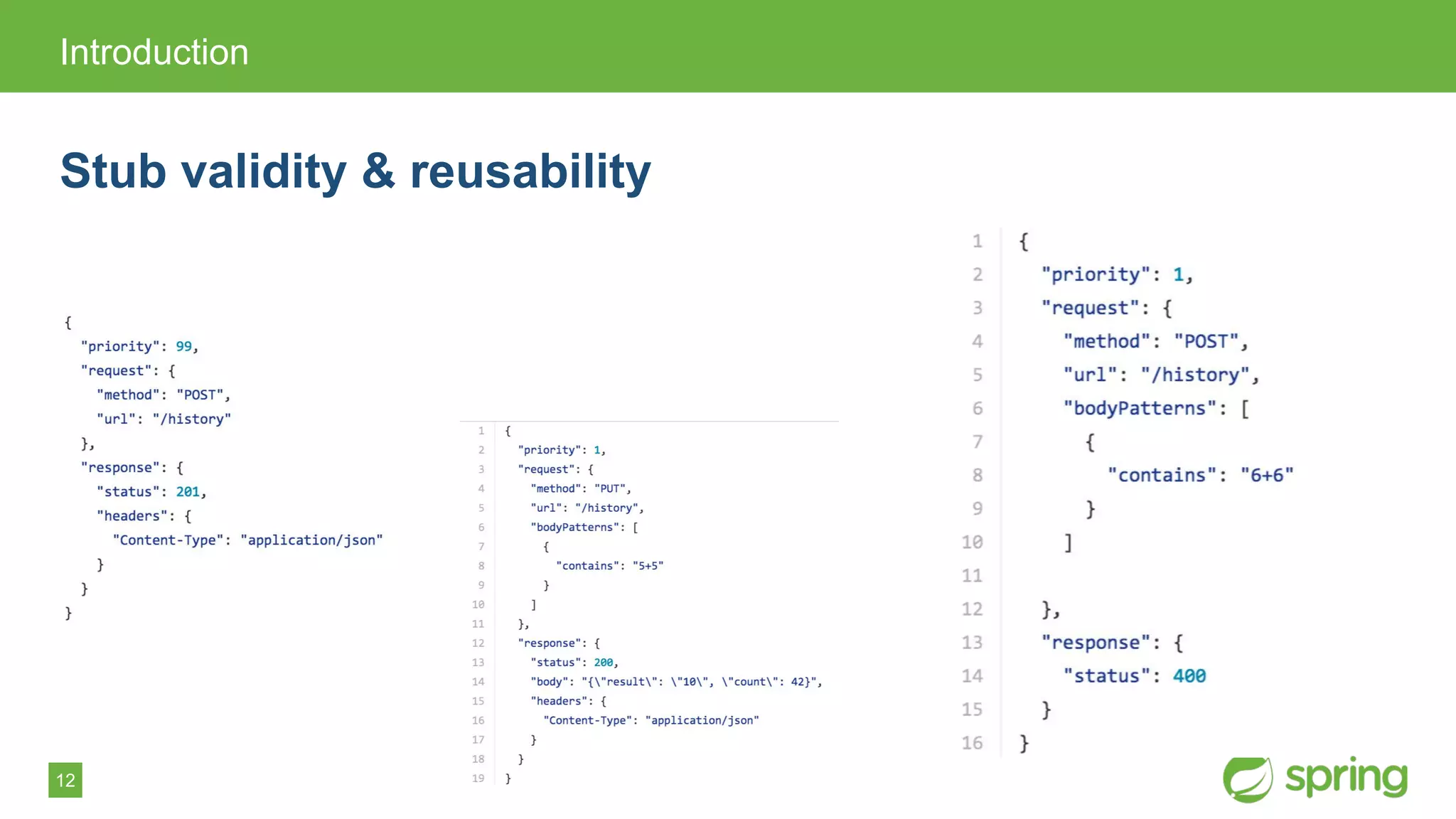 12
Introduction
Stub validity & reusability
 
