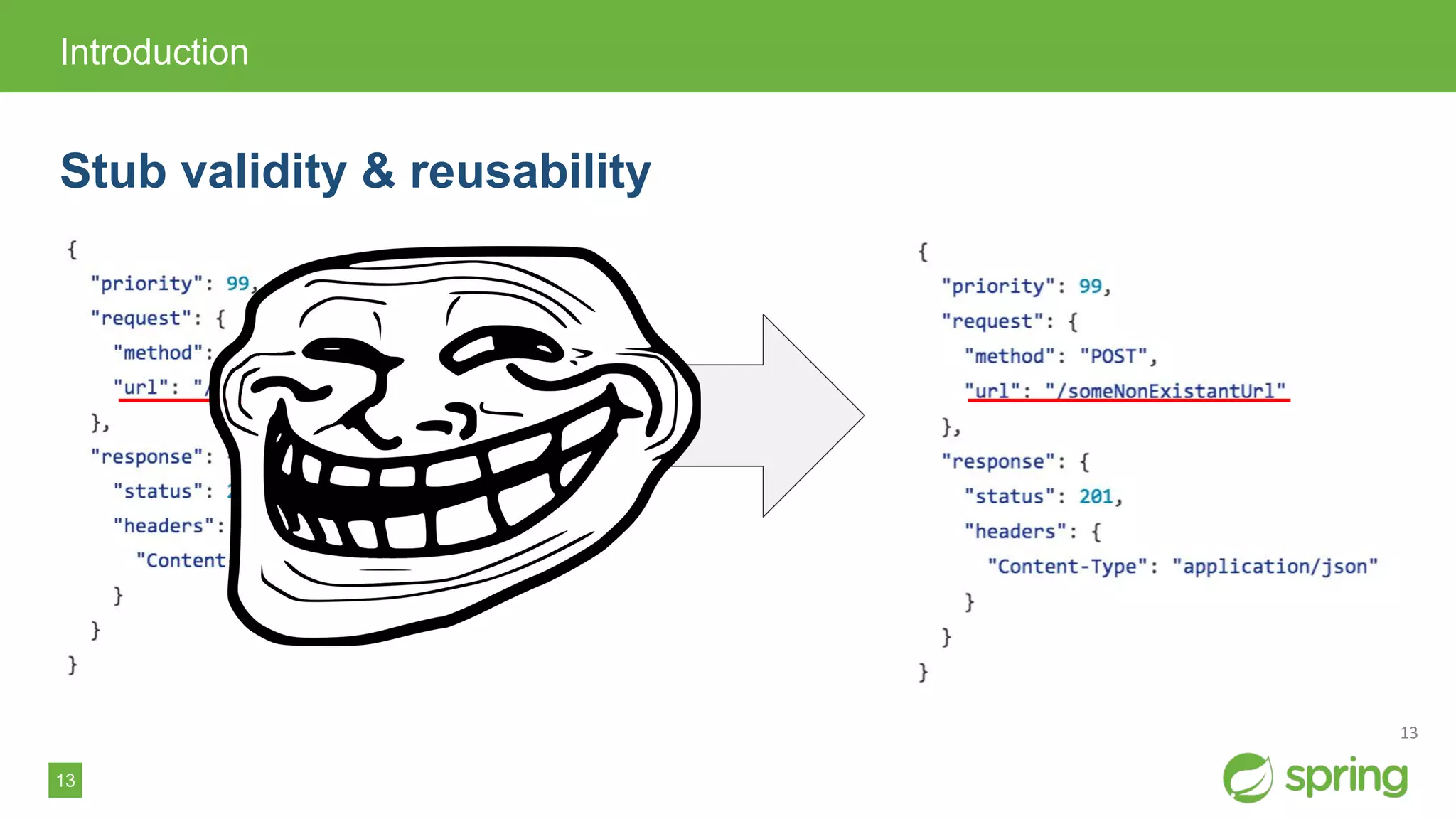 13
Introduction
Stub validity & reusability
13
 