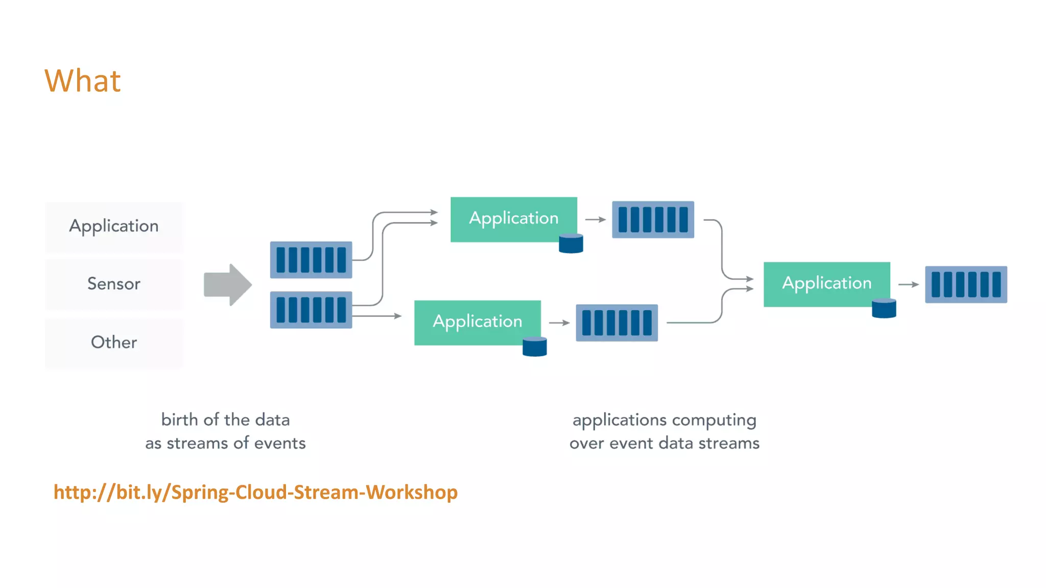 What
http://bit.ly/Spring-Cloud-Stream-Workshop
 