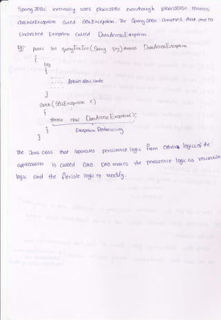 Sprrq JOBc inre{oatlt
CbetledExceptloo Celed
UncWoEed l;xcefilorr
uses ploin,rDBc
66t-Fxceprton. 'ilr
eu.nrho*B h ptarn3Dbc flrac,cs
Ccrnve{rs rfro.l 6't1g fO
$*"3oDBc
aued D'raAc.eas["ctprt"o.
g- FDric inr q,ue"6F"rlr,r(g6"3 ?n) $m<,x ftnffoerEJrccprtoo
s
L
/ploin 6uccodc
.L
J
Or,r<-t' IS8rExce{'ntcto
e)
I
itrocr rrd DroAcae*ErcPrtcnL))
Ex<4*ion RerLmcotn3
IY
,,
The Jnvo. cla55
CId{) ticcttt Cln i5
qrc ond tha
hb
t
il^nt *trr,ireLr<b
co,led 0&0.
P'rststcoce o5ic
DAo mov-es $e
brd;h,
{t* otrc,,o lqicsoP*e
furgistr_nce qic cta tusclble
Pleriote to6lc to
 