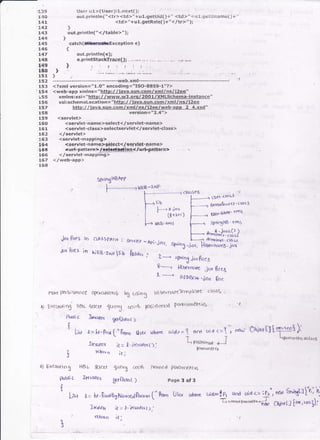 4.39
r40
141
142
L43
t44
145
146
L17
144
+fe
tF0
151
ls2
153
1,54
L55
156
157
158
1s9
16()
161
162
!63
194
-+6 5
166
L67
164
User u1= ( User);1.next( );
€ut.println{"<tr> <td > ".} ul.gettrid{ )-1." <trr>" +u l.getU name( ) + "
<td> " +ul.getRole0+ "< /tr>" );
)
out:println( "<i/table> " );
)
catch(ltffiException e)
{
out. println(e);
e.printstackT.ta€9();, ,,..,"., ,,:
: ,.
i"l:i-
<?xml version="1-O" encoding="ISO-a859-1"?>
<web-app xmlns="@"
xmlnsixsi=" "
xsi :sch€maLocation= "http: / /iava.sun.com/xml /ns /i2ee
http: / / iava.sun.cohr /xml /ns/i2ee/web-apD 2 4.xsd"
version="2.4">
<servlet>
<servlet-name>select</servlet-nam€>
<servlet-class>selectservlet</servl€t-class>
</servlet>
<servlet-mapping>
idervlet </q€rvlet-natI|e>
<url-patterh>l!!!
< /servlet-mapping>
/r.rl rl.0qtl6rn >
</web-app>
SFioSt+gAeP
696 -r,NF
clcss(6 .-J
Lt!€{ '.t'(s.5
6Bl€.r6c' {l (t '
( lAl S
tilart'hbm'^rD
SprirSDB xF)
fLdi c
l
Lio n= hr. Fna
Jtrtrzr
3
t€icq D
Exe.r'"Hr) g HgL &tet't
lltbli c lfcrotar
Itqotcr gerDrat;
d,,,Jf"'Jiy:!:?
d"nol",et - iiass
liu.*.la.,i"n
t--r ilibrrrrrtc lcrr 6r<3
I --* ofD(icw,,ic.r 6t<
Hib€irn}c?mPldJ{ clcae! .
ai!> = i ord ui d <=l 1
Llor"-- ;j
Ftfqmet<i
JorFret in cga:pAn+ : scrrl€l._Ap;.jcr.,,
+n"t,r.h*jr,r ftrts ;n ilE8'.rrocli b htocr .. e _____-,
"p"n,;o6r.s
l1ore PexSitEn.e o?e{oH6rr5
S crS;o
3
r) E^eGir; og HAL 6€.EI'! 1u 6j coi+ p6i 66rsl PcL,{.(rnef(Jrs
[ " Poto {se,r r,oh.*
L.ittrolrx(-)j
nurr Ohiq,t tlt't."*3 );
lrpo--4o' r&f..S
ir:
;r )
+)
%d)t rorh Nanled P&rcrrnefo(
g(tDttaC I pase 3 at 3
U
,,r, ,-, ht.PindByNr,,oede.^.- (" k*n Ustn r,oita,.
'*3j
ard uid 4= l'fa', n&o 5r"r6tlfll'n
,r,'er,,?^ it = I'ilcraf,6i),'
G no"ta p"r'meSlarr
cbtldJ liDo'r,ol)i
.. ft.lzan iL,. .:
L.)
[8rt+r)
WLb.nml
 