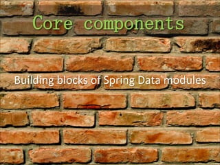 Core components

Building blocks of Spring Data modules
 