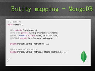 Entity mapping - MongoDB
 