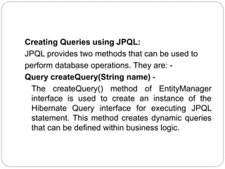 Spring Data JPA USE FOR CREATING DATA JPA | PPTX