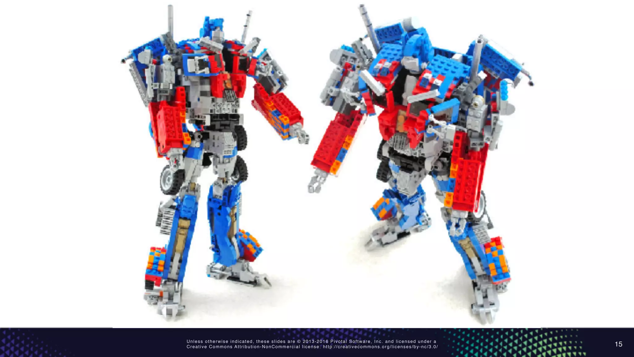 Unless otherwise indicated, these slides are © 2013-2016 Pivotal Software, Inc. and licensed under a
Creative Commons Attribution-NonCommercial license: http://creativecommons.org/licenses/by-nc/3.0/ 15
 