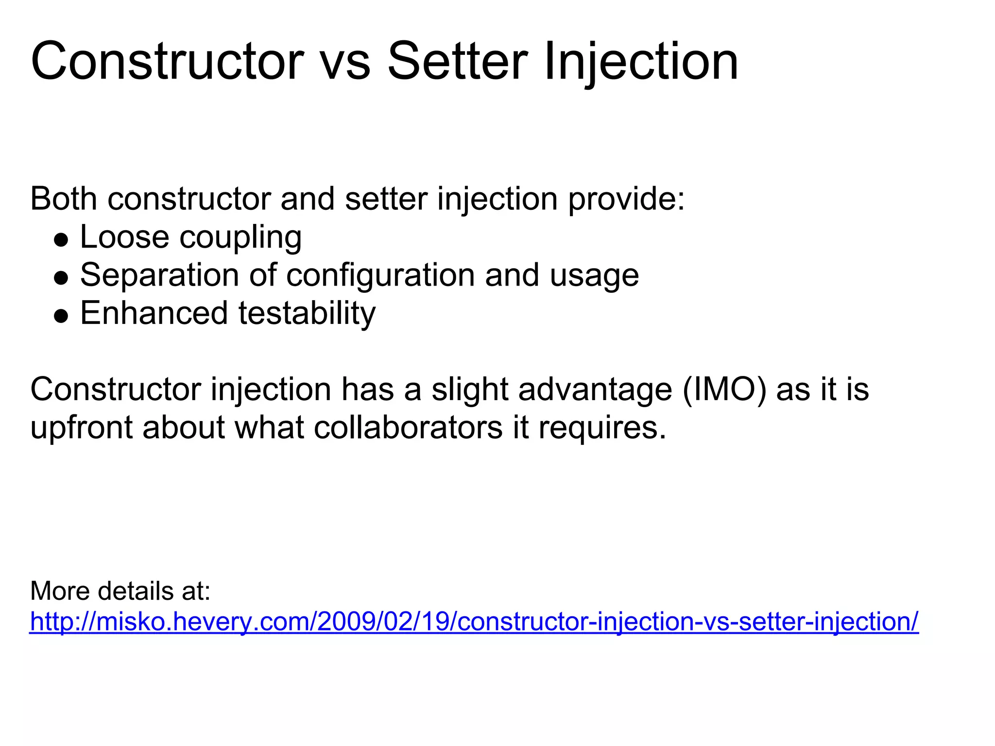 Introduction to Spring's Dependency Injection