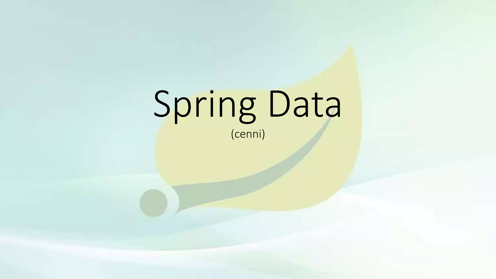 Spring Data
(cenni)
 