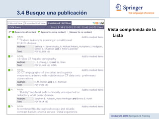 3.4 Busque una publicación Vista comprimida de la Lista 