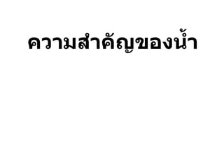 ความสำคัญของน้ำ 