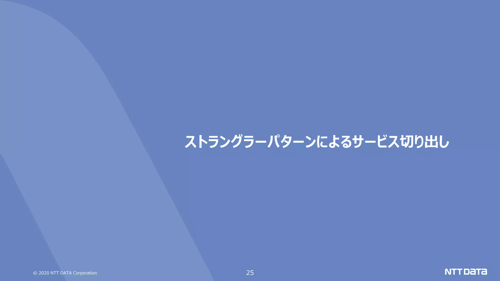 © 2020 NTT DATA Corporation 25
ストラングラーパターンによるサービス切り出し
 