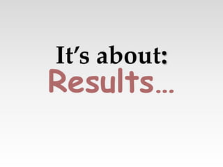 Results…
It’s about:
 