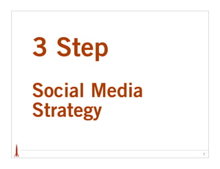3 Step
Social Media
Strategy
               7
 