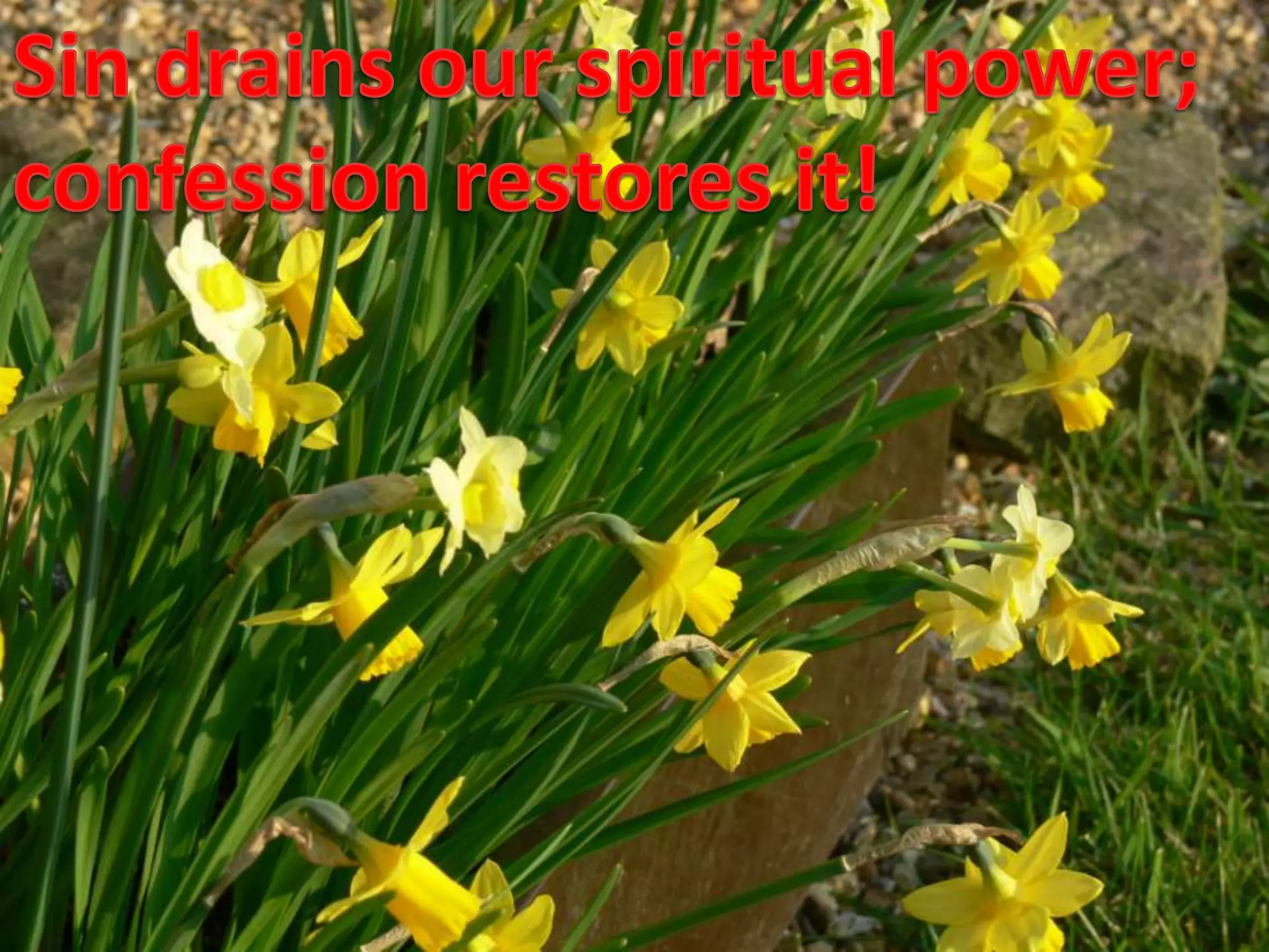 Sin drains our spiritual power;confession restores it!
