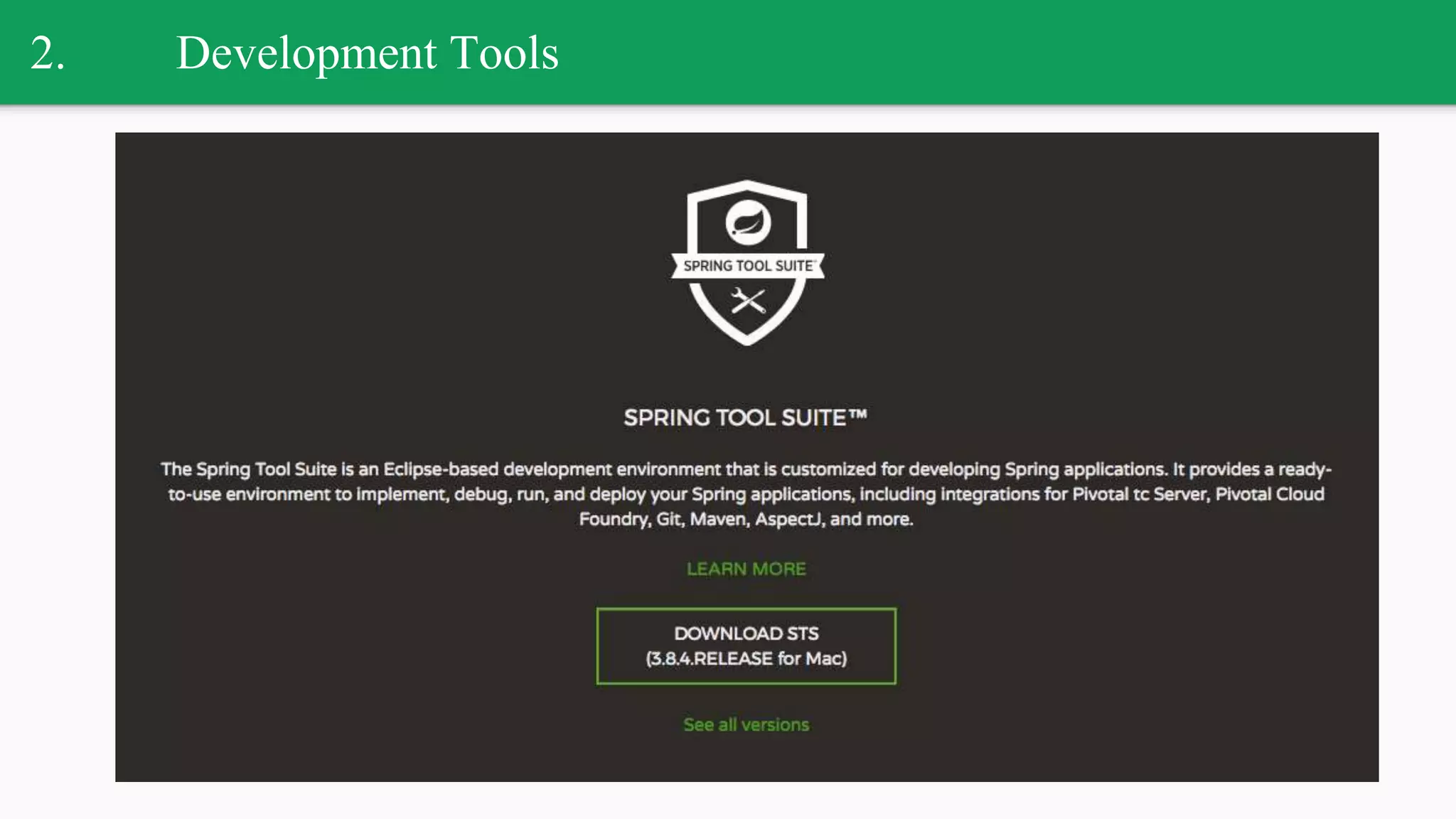 2. Development Tools
 