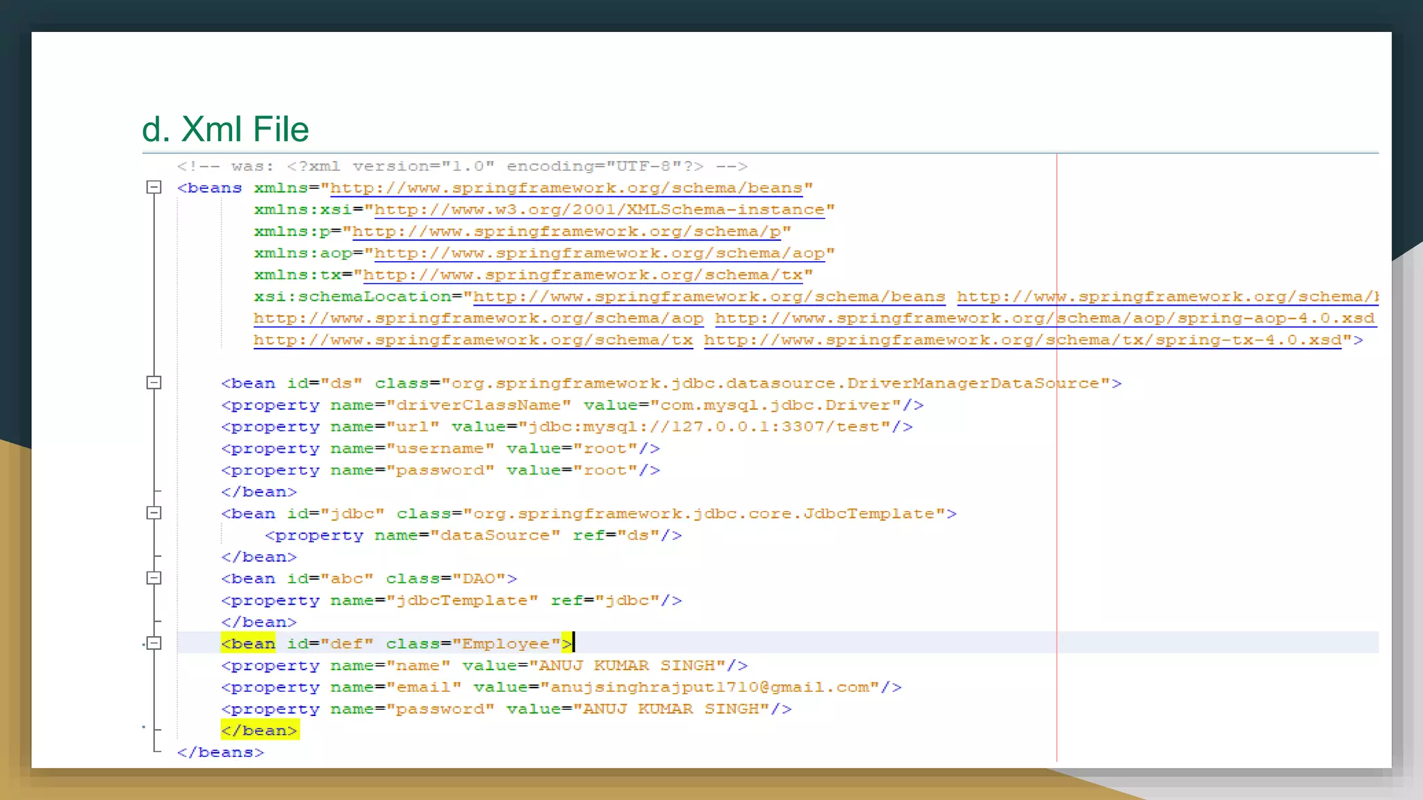 d. Xml File 