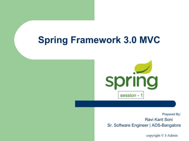 Spring MVC 3.0 Framework | PPT