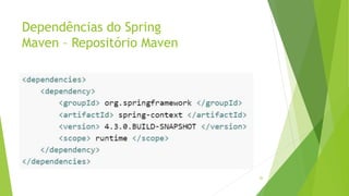 Dependências do Spring
Maven – Repositório Maven
26
 