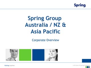 Spring Group
Australia / NZ &
  Asia Pacific
  Corporate Overview
 