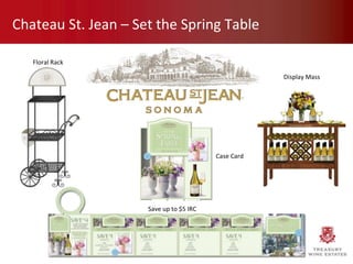 Chateau St. Jean – Set the Spring Table Floral Rack Case Card Save up to $5 IRC Display Mass 