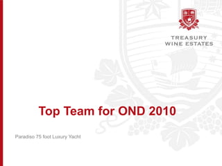 Top Team for OND 2010 Paradiso 75 foot Luxury Yacht 