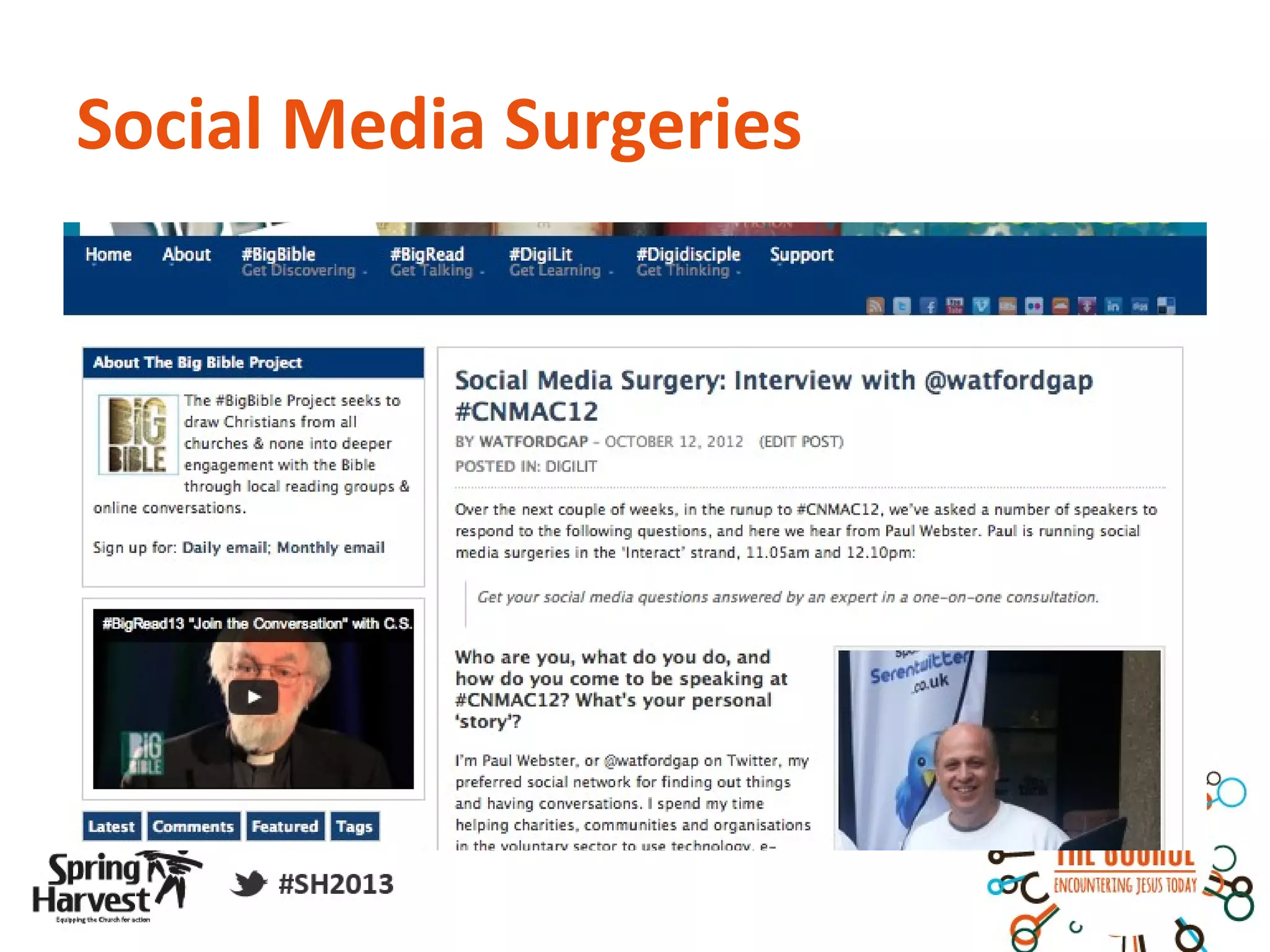 Social Media Surgeries
 
