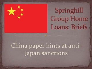 China paper hints at anti-
    Japan sanctions
 