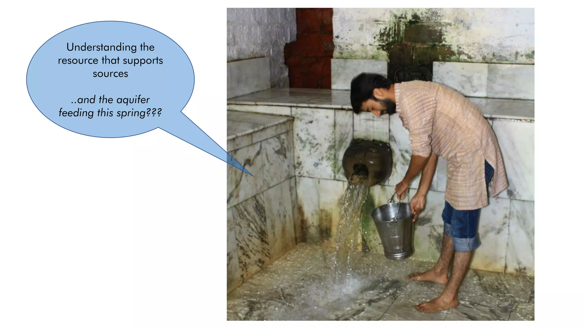 Understanding the
resource that supports
sources
..and the aquifer
feeding this spring???
 